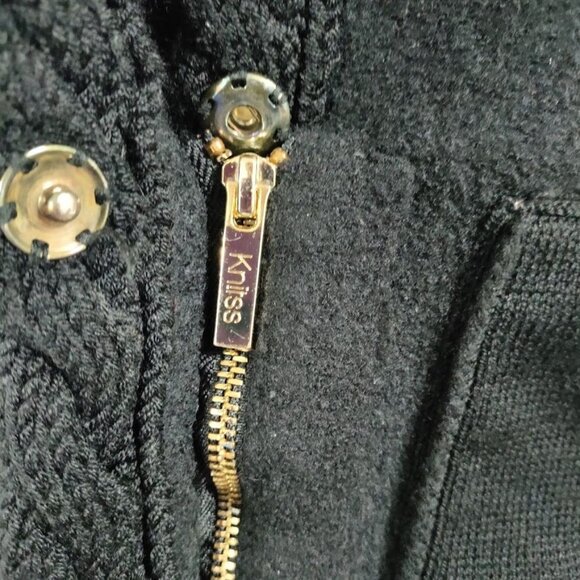 Knitss Wool Cable Knit Black Thick Lux Cardigan Twee M - Picture 13 of 16